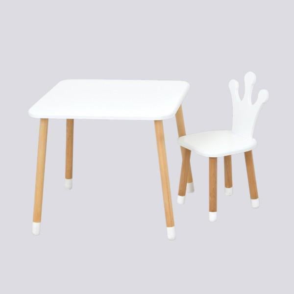 Столик детский со стулом Bambi Корона square Белый (1233851)