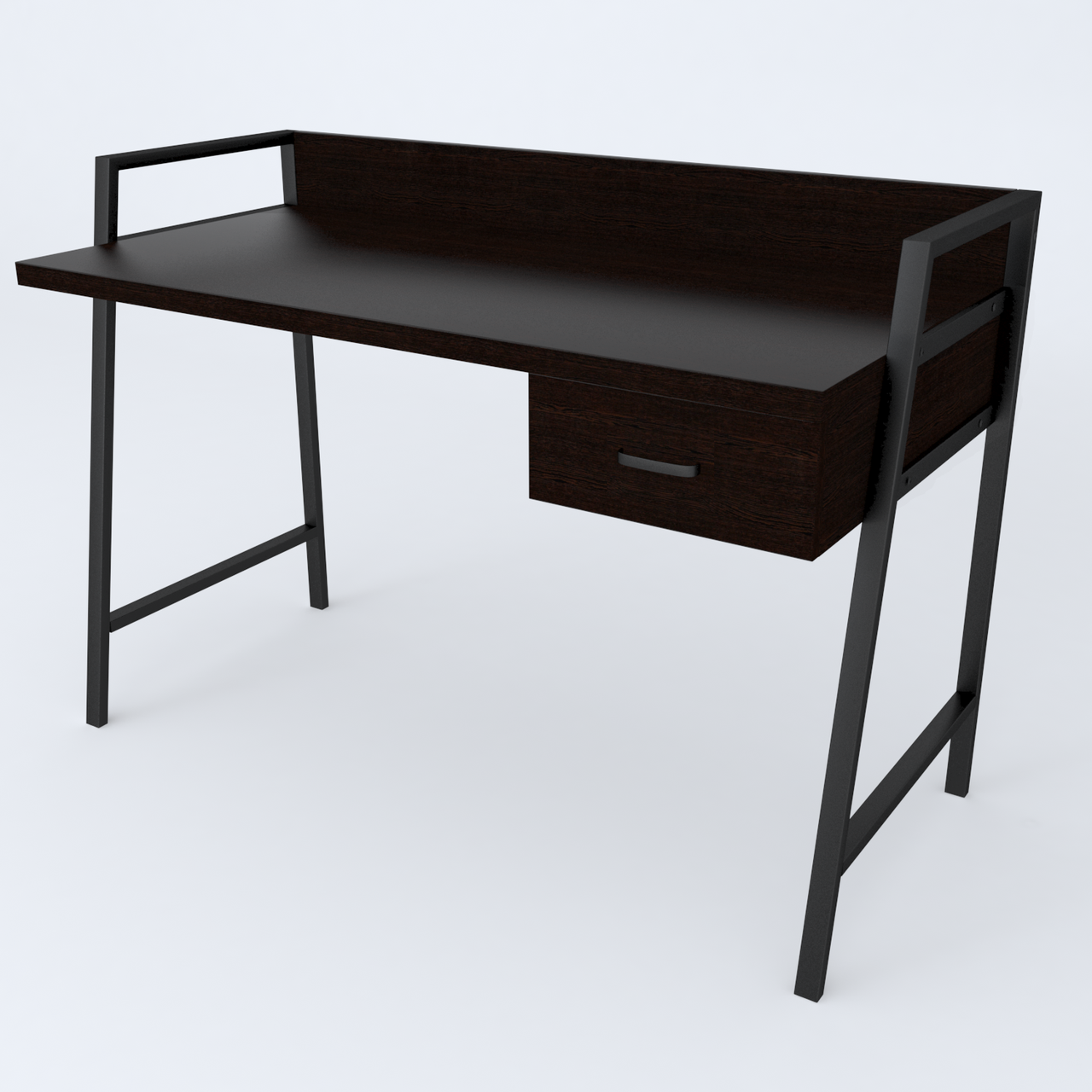 Письмовий стіл Ferrum-decor Комфорт метал/ДСП 32 мм 750x1000x600 мм Чорний/Венге Магія (FRD-105374)