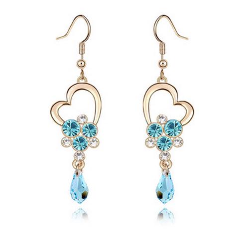 Серьги с кристаллами Сваровски Showfay 11_6808 Голубой