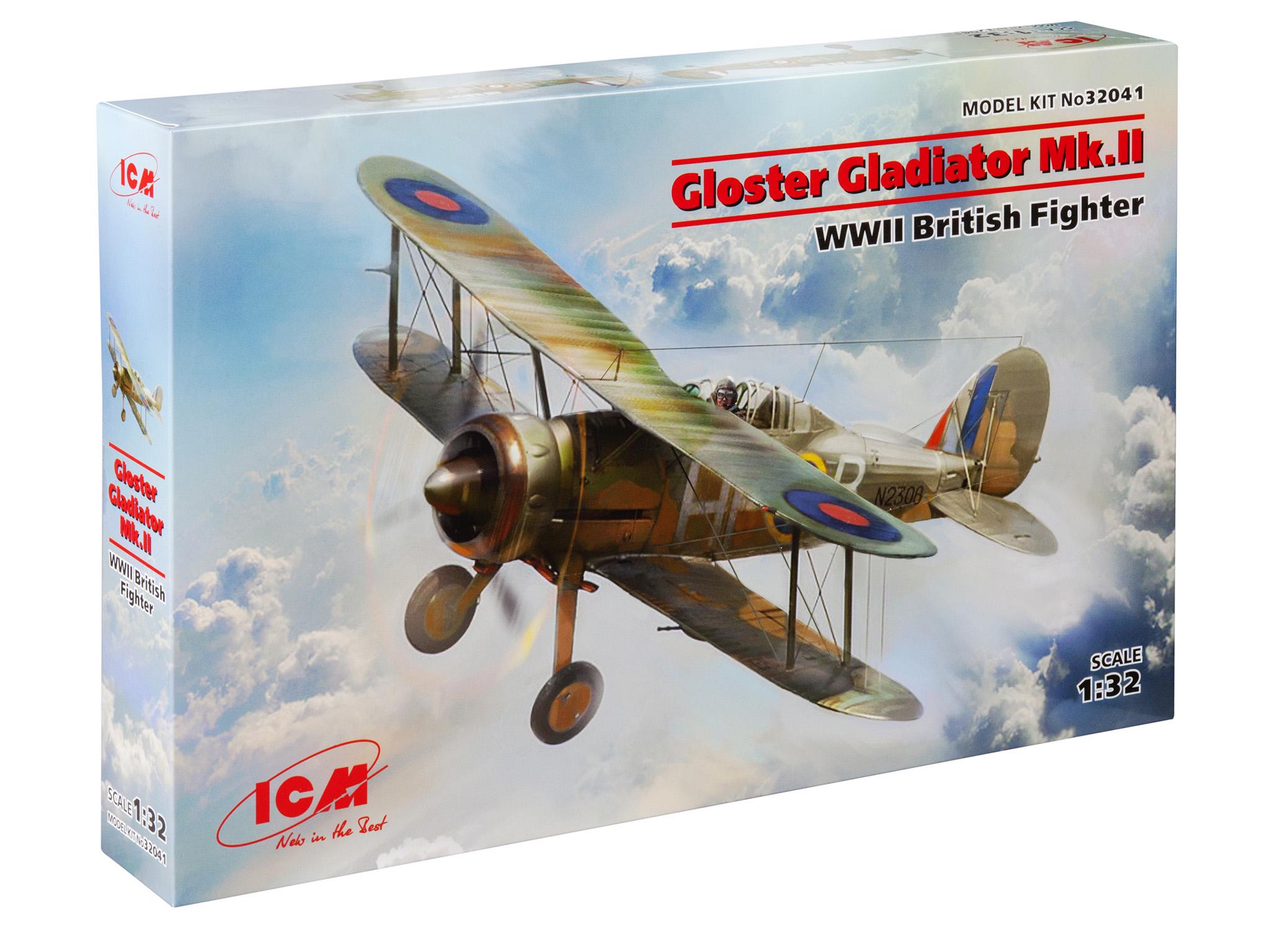 Збірна модель ICM Gloster Gladiator Mk.II британський винищувач II СВ (32041)