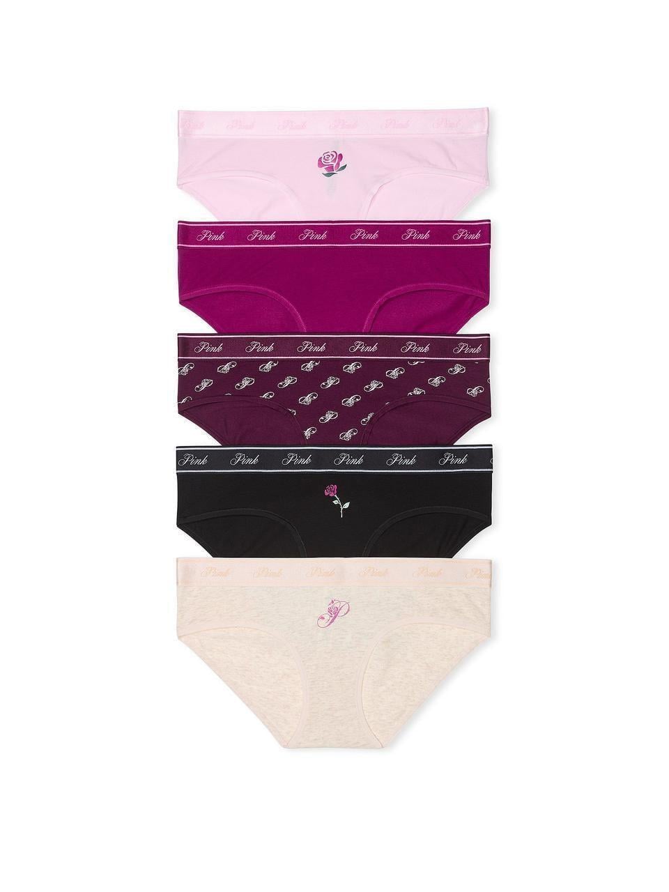 Набор трусиков Victoria's Secret Cotton Logo хипстеры XL 5 шт. Разноцветный (2474014441)