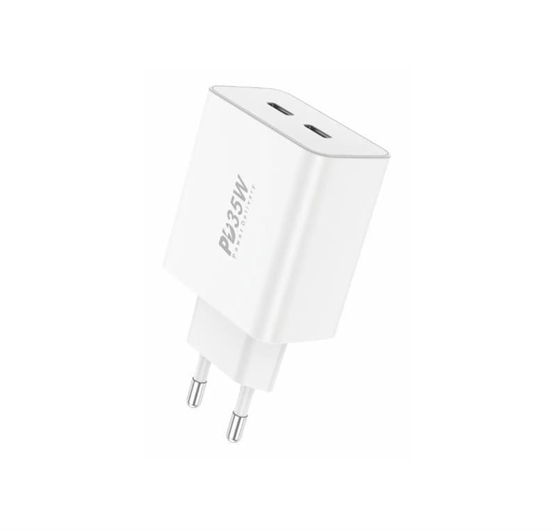 Зарядное устройство сетевое Foneng EU50 2xUSB-C PD 3.0 35 Вт White (EU50-CH)