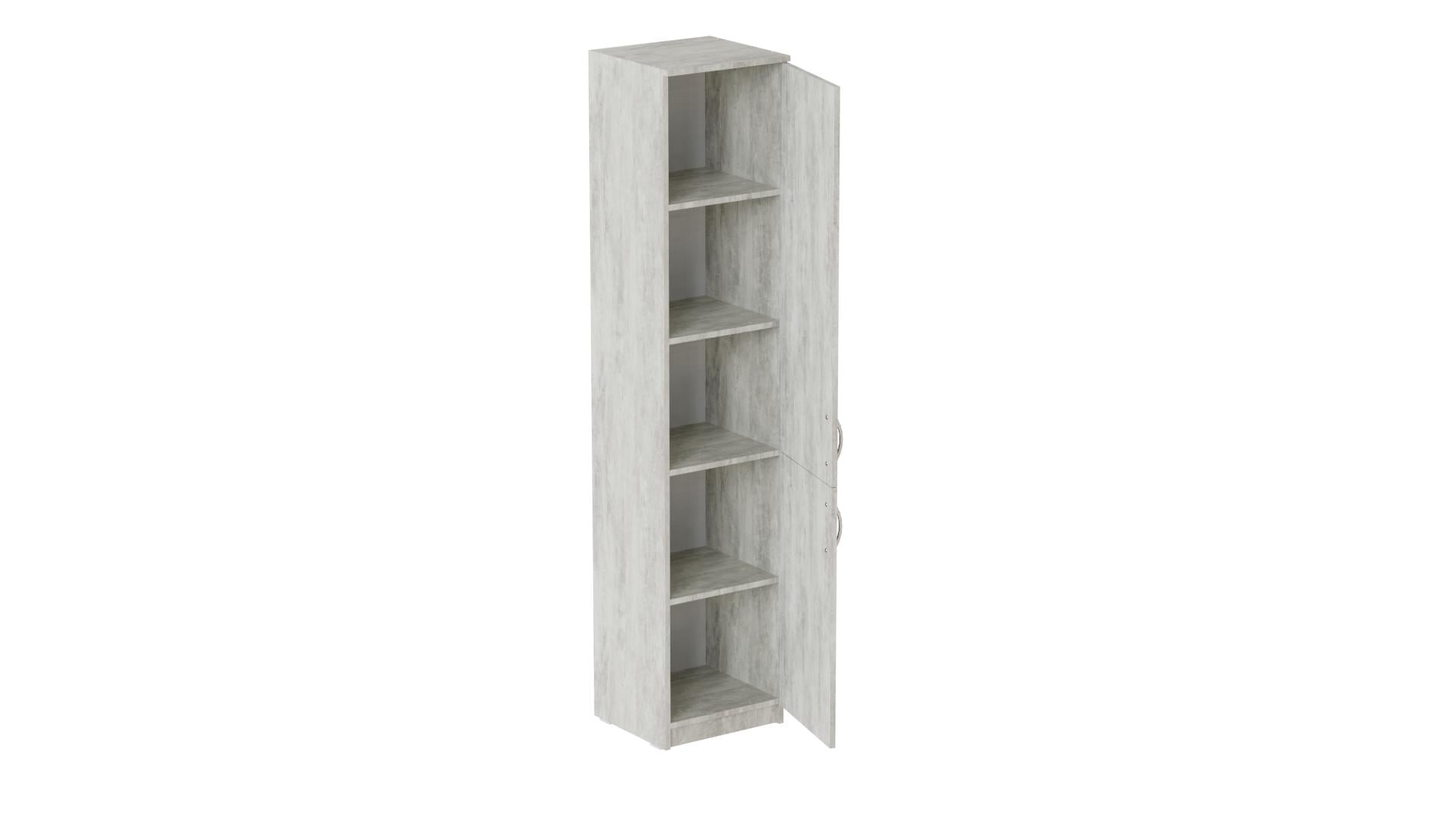 Пенал Ferrum-decor Анжело на 5 полок с 2 дверями ДСП 16 мм 1900x400x380 мм Бетон (FRD-104922)