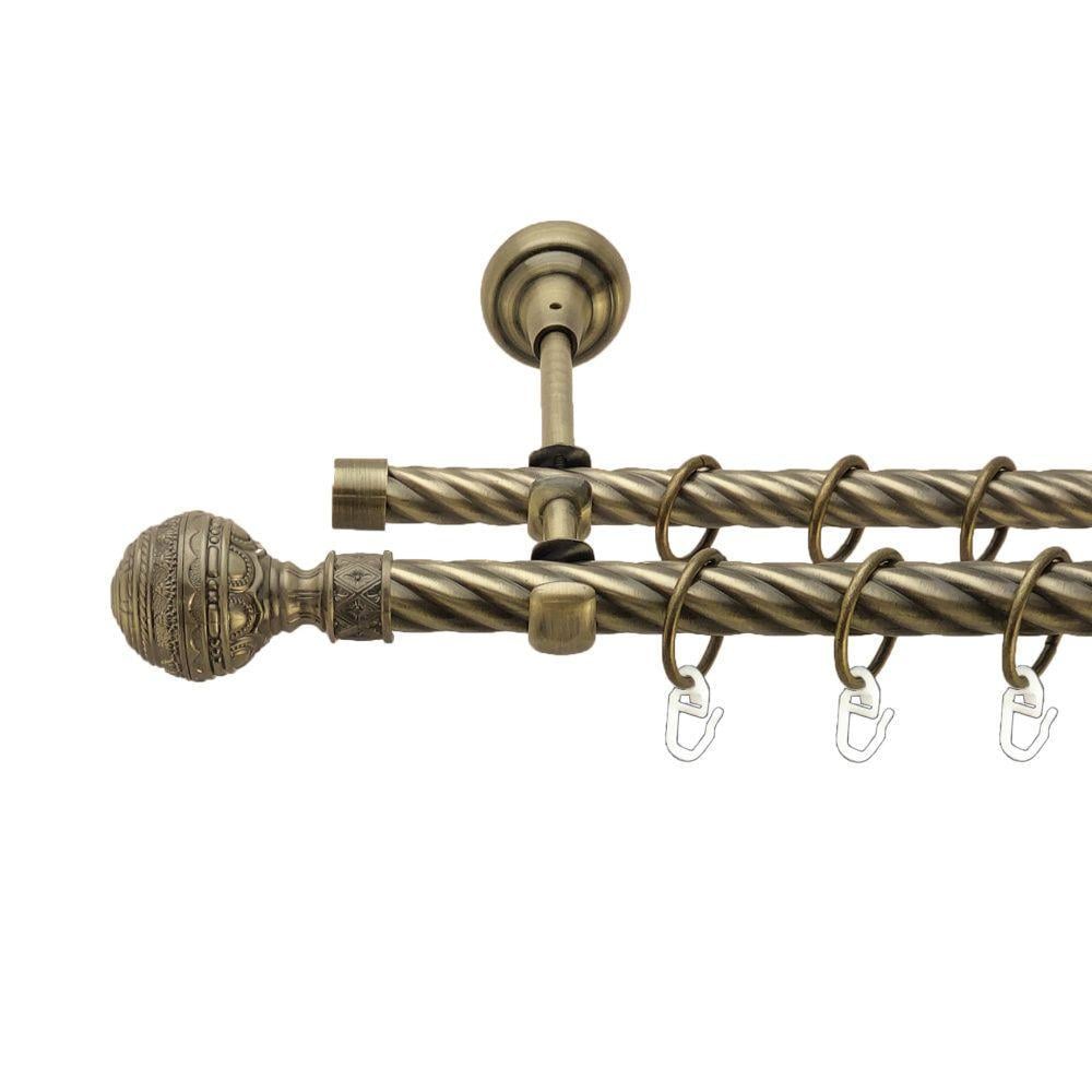 Карниз Orvit Арабеска двухрядный скрученный 19/16 мм 200 см Антик (00-00017406)