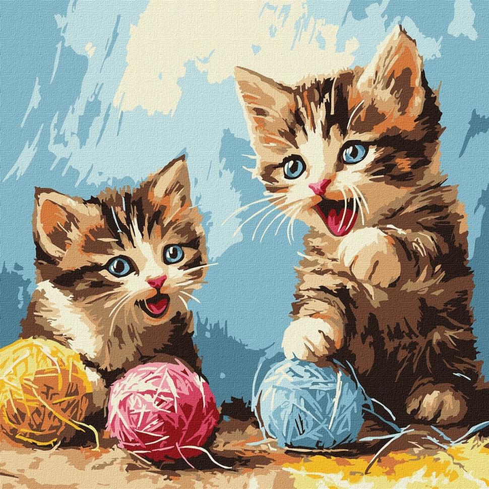 Картина по номерам Ideyka Клубочки 30х30 см (KHO6721)