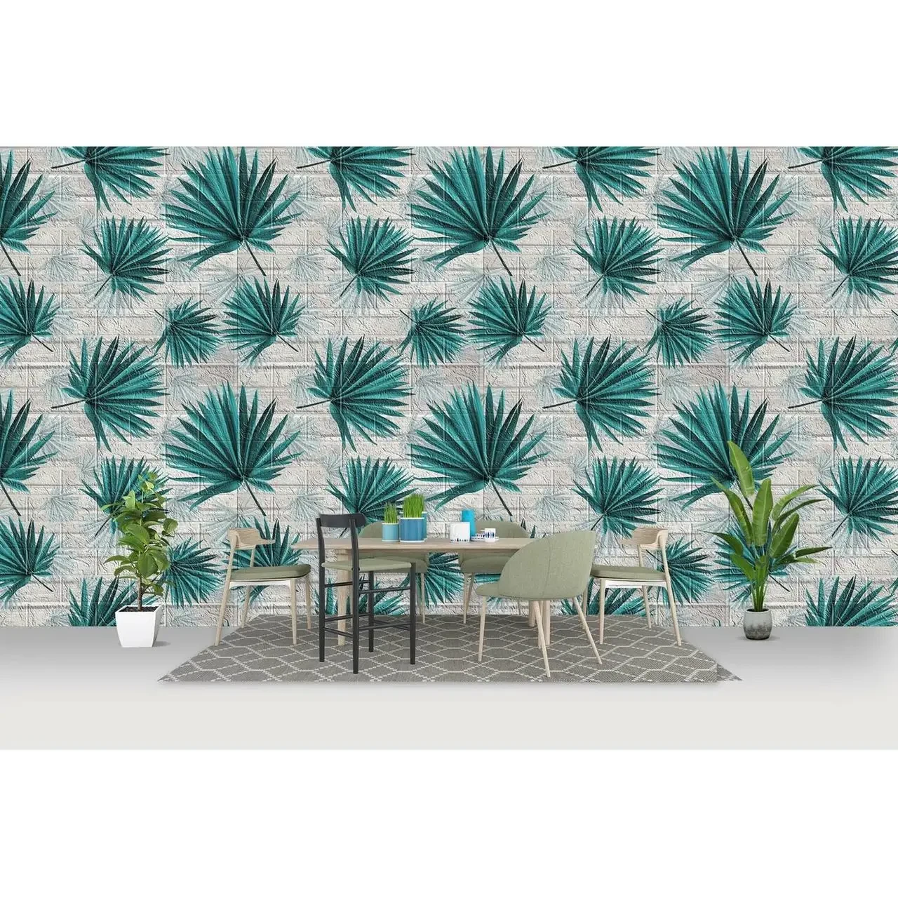 3D-панель декоративна самоклеюча Пальма 700x700x4 мм Брюзовий (TPN4-068) - фото 3 3D-панель декоративна самоклеюча Пальма 700x700x4 мм Брюзовий (TPN4-068) - фото 3