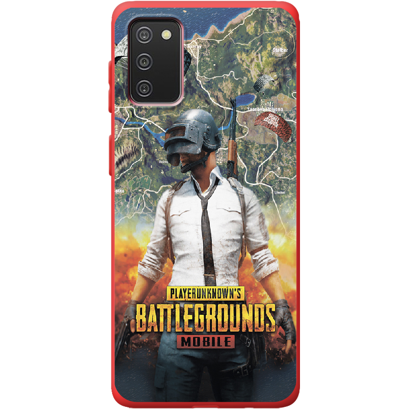 Чохол BoxFace Samsung A025 Galaxy A02S PUBG Mobile Червоний силікон  (41511-up2309-41675)