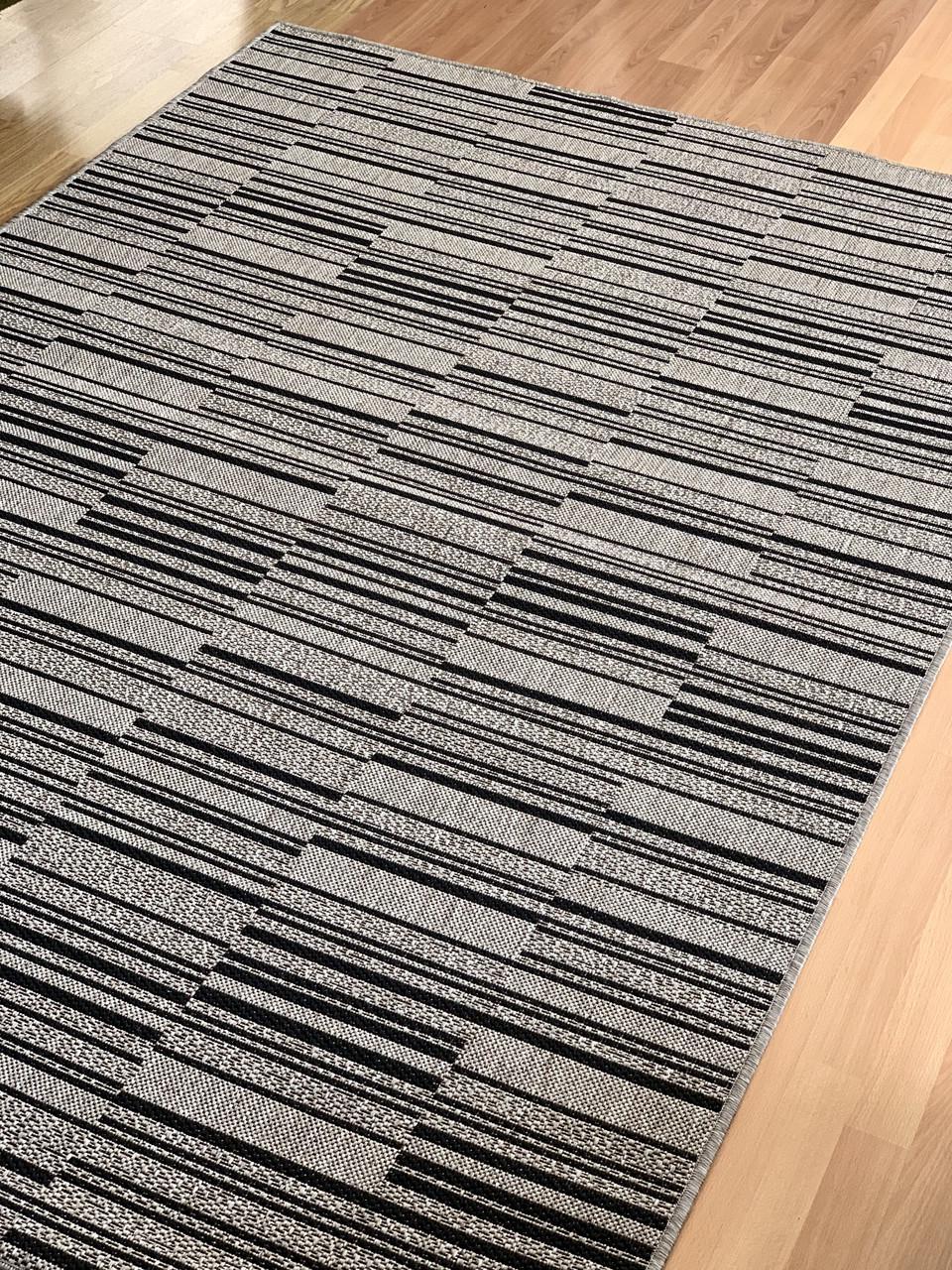 Килим безворсовий абстрактний рогожка прямокутний 200х290 см Сірий (10321-0151) - фото 3 Килим безворсовий абстрактний рогожка прямокутний 200х290 см Сірий (10321-0151) - фото 3