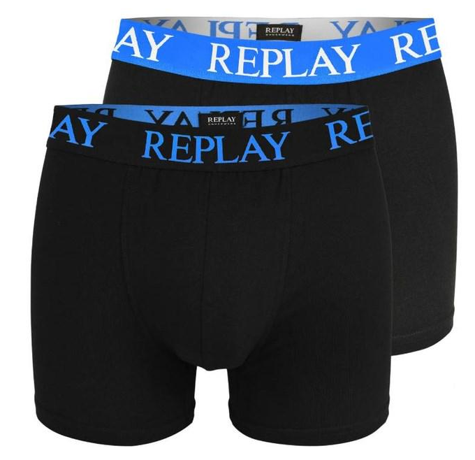 Труси-боксери чоловічі анатомічні Replay 2 шт. L Чорний/Синій - фото 3 Труси-боксери чоловічі анатомічні Replay 2 шт. L Чорний/Синій - фото 3
