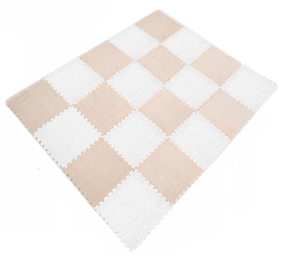 Коврик-пазл игровой с ворсом RIAS 20 пазлов 30x30 см Beige/White (3_05875)