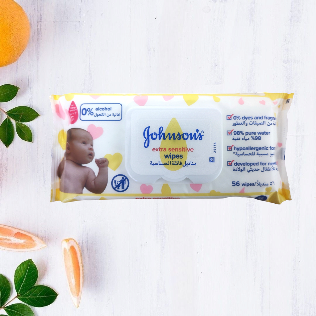 Дитячі вологі серветки Johnson's Extra Sensitive 56 шт.