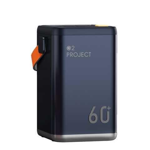 Повербанк O2 Project 60000 mAh 30W на 6 портов с фонариком Black