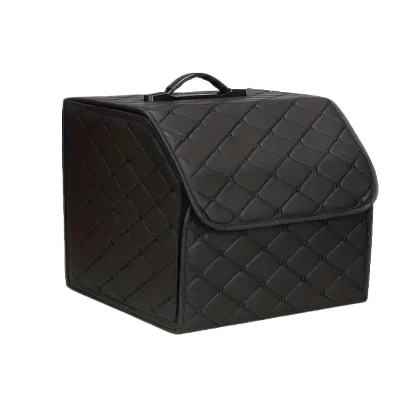 Органайзер для авто из экокожи в багажник с ручкой на липучках универсальный 30x30x30 см Черный (D-0157) Органайзер для авто из экокожи в багажник с ручкой на липучках универсальный 30x30x30 см Черный (D-0157)