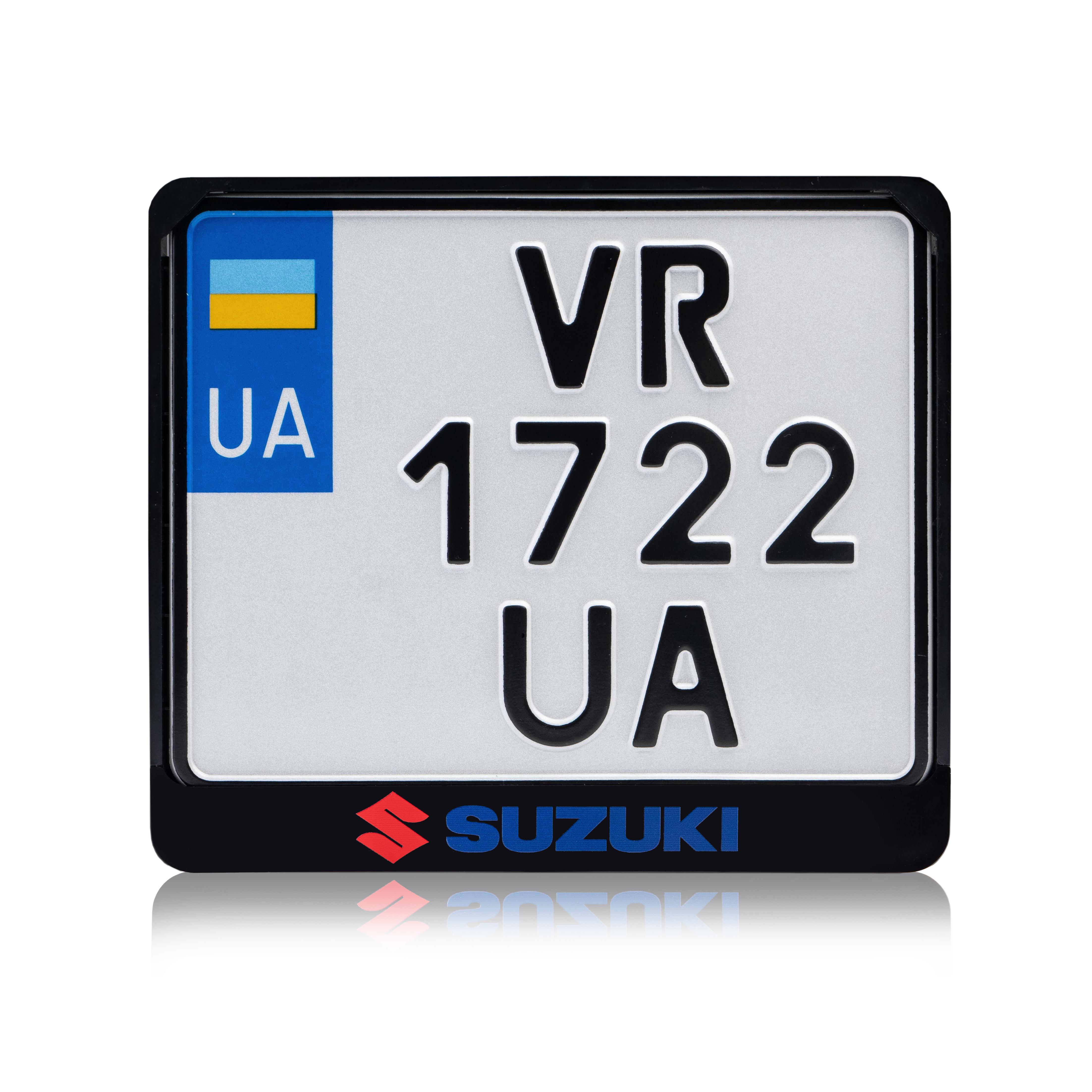 Рамка для мотоциклетного номера Suzuki 174х220 мм Черный/Красный/Синий (VH-ABS1722SU3CL)