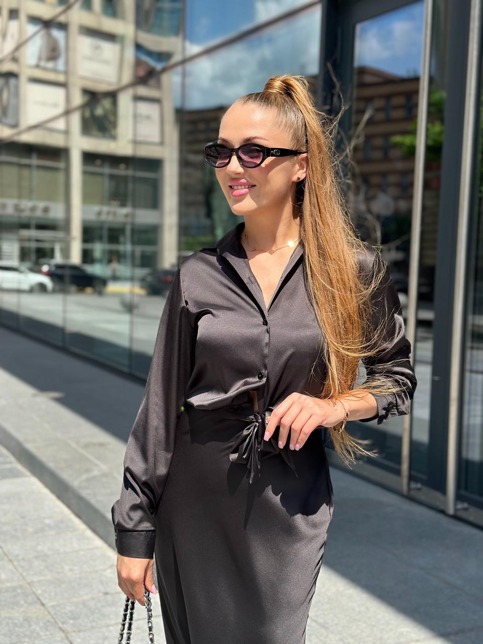 Женская блуза из шелка Армани Черный (2656491026)