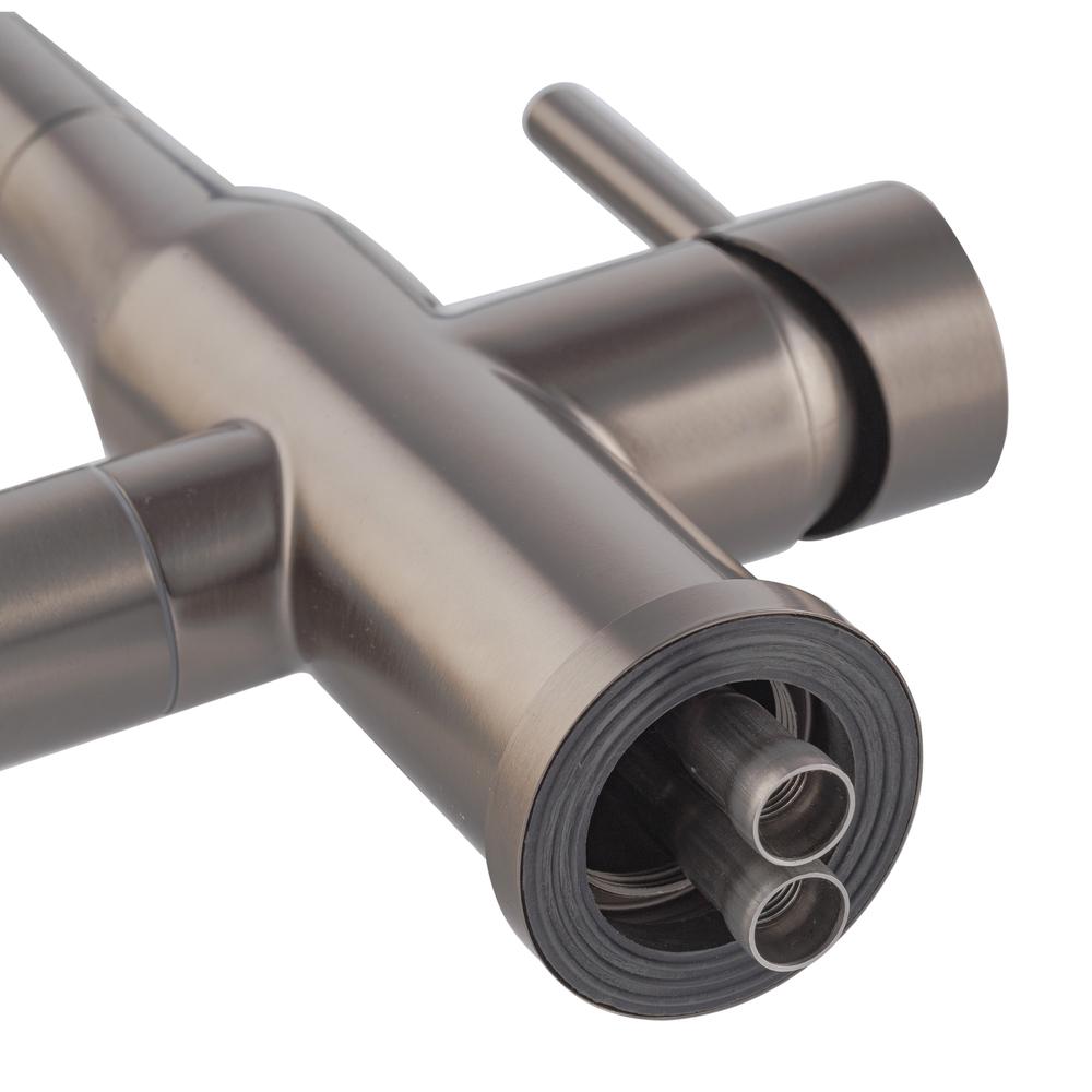 Смеситель кухонный на две воды с высоким изливом с гибким шлангом KOER 024-KI-72024-07 нержавеющая сталь SUS304 Графит (b-KR5013) - фото 6 Смеситель кухонный на две воды с высоким изливом с гибким шлангом KOER 024-KI-72024-07 нержавеющая сталь SUS304 Графит (b-KR5013) - фото 6