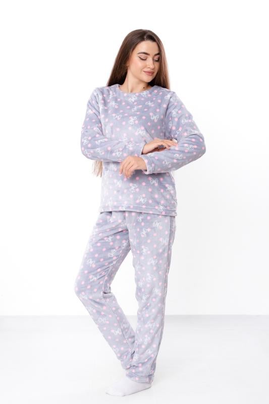 Піжама махрова жіноча кофта та штани з малюнком Носи Своє р. 54 Світло-сірий (8162-035) - фото 3 Піжама махрова жіноча кофта та штани з малюнком Носи Своє р. 54 Світло-сірий (8162-035) - фото 3