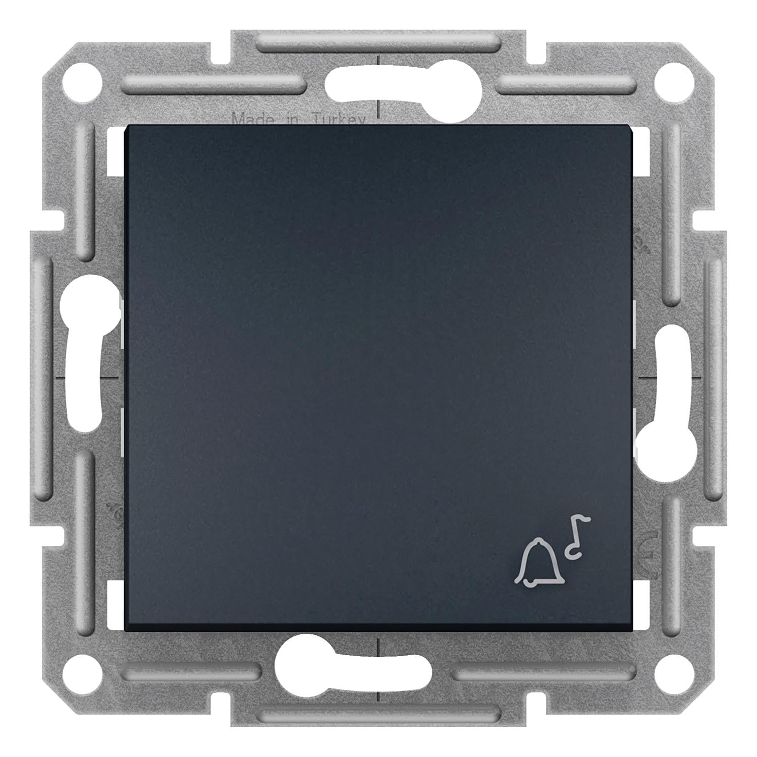 Выключатель кнопочный Schneider Electric Asfora с символом Звонок Антрацитовый (EPH0800171)