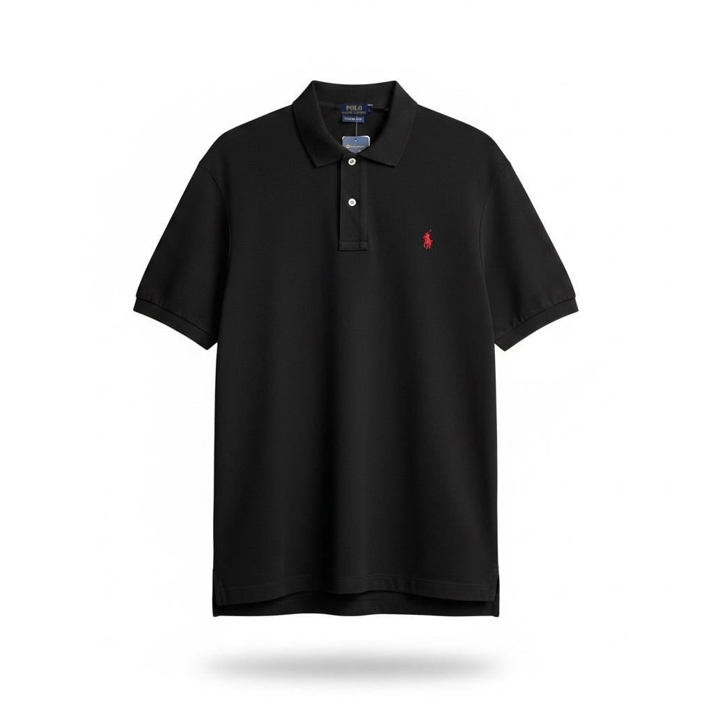 Футболка мужская поло в стиле Ralph Lauren Classic Fit Mesh Polo Shirt XL Черный (RL13002.2XL)