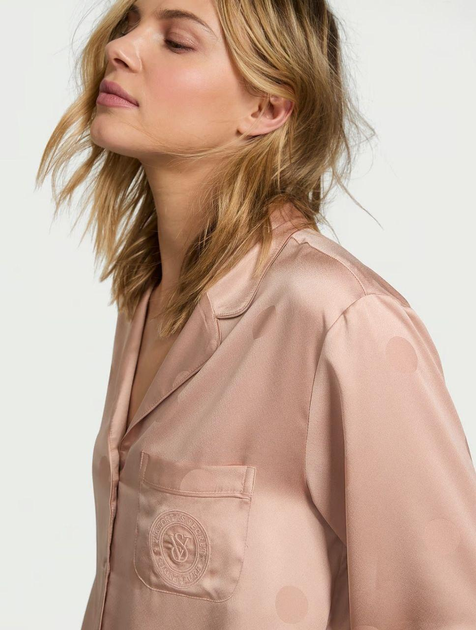 Піжама сатинова Victoria's Secret Long S Бежевий (27063981) - фото 3 Піжама сатинова Victoria's Secret Long S Бежевий (27063981) - фото 3