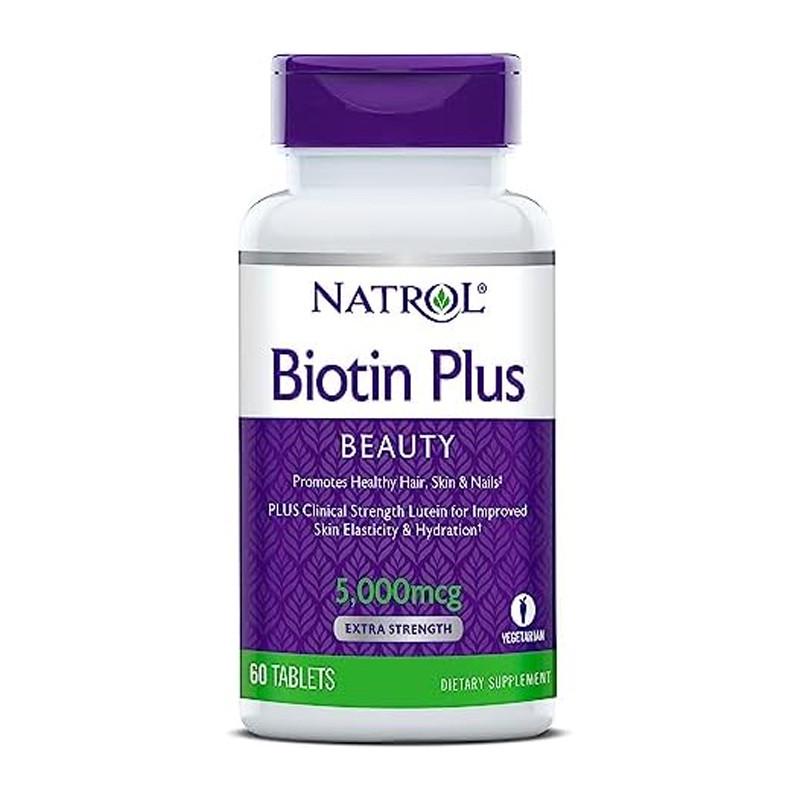 Биотин Natrol Plus 5000 мкг 60 капс. (18617-01)
