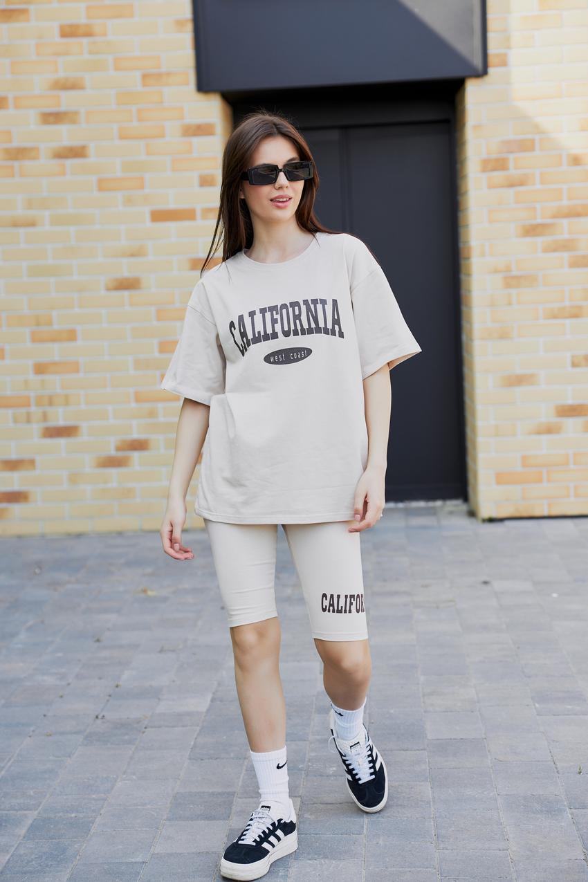 Прогулочный женский костюм летний с велосипедками М103.1 L (323-1-62)