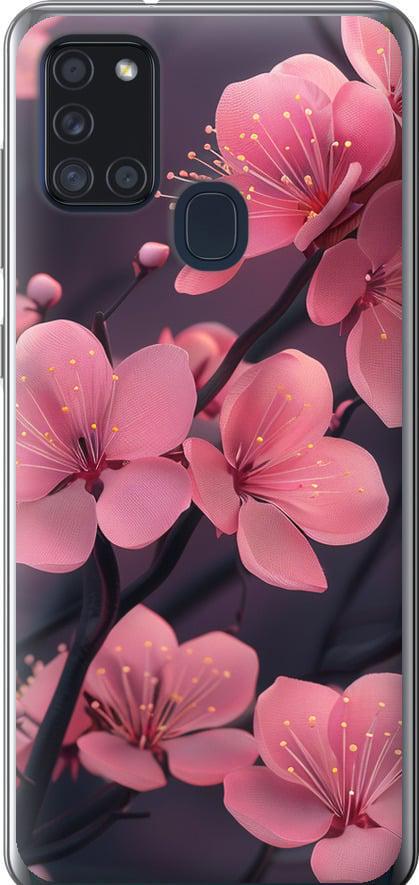 Чехол на Samsung Galaxy A21s A217F Пурпурная сакура (6075t-1943-42517)