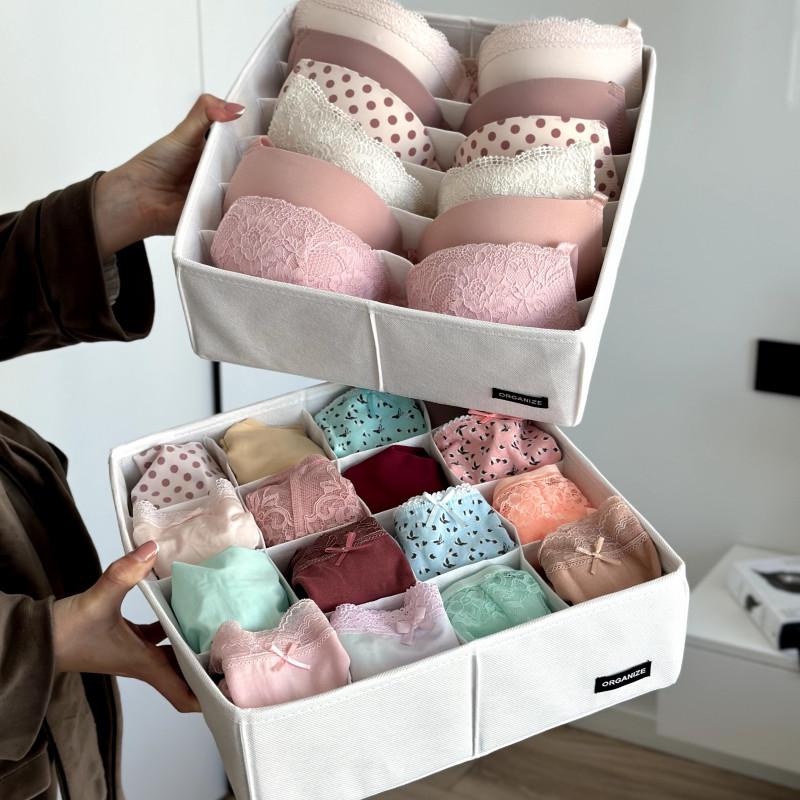 Набор органайзеров для белья 2 шт. Белый (Wh002) - фото 2 Набор органайзеров для белья 2 шт. Белый (Wh002) - фото 2