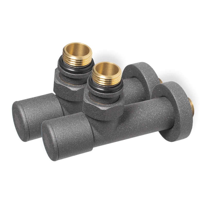 Кран дизайнерский удлиненный угловой вентельный IDEALE Dante 1/2х1/2" ЗЗ 2 шт. Антрацитовый (TU-19001)