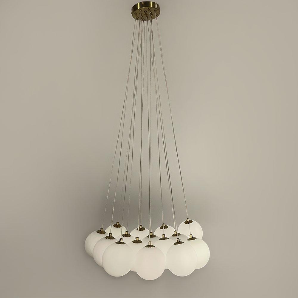 Люстра-пучок на 15 білих плафони Латунь (MJ201/15 AB+WT) - фото 7
