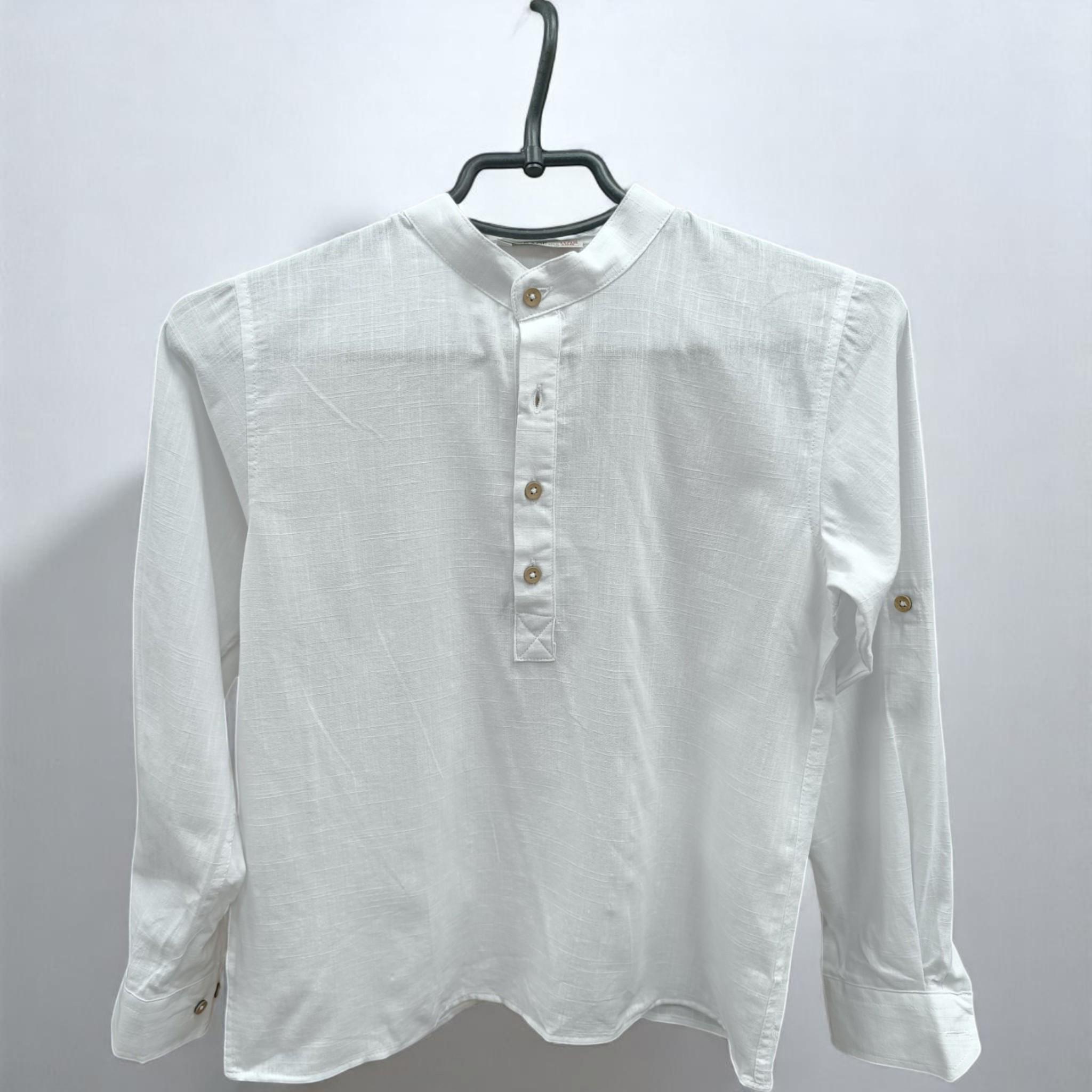 Сорочка для хлопчика Woorage 5402 лляна довгий рукав 134 см White (B_5402White/134) - фото 2