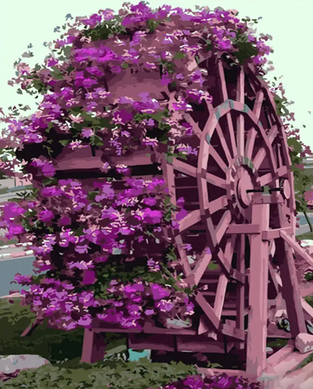 Картина по номерам Strateg Колесо цветов 40x50 см (GS672)