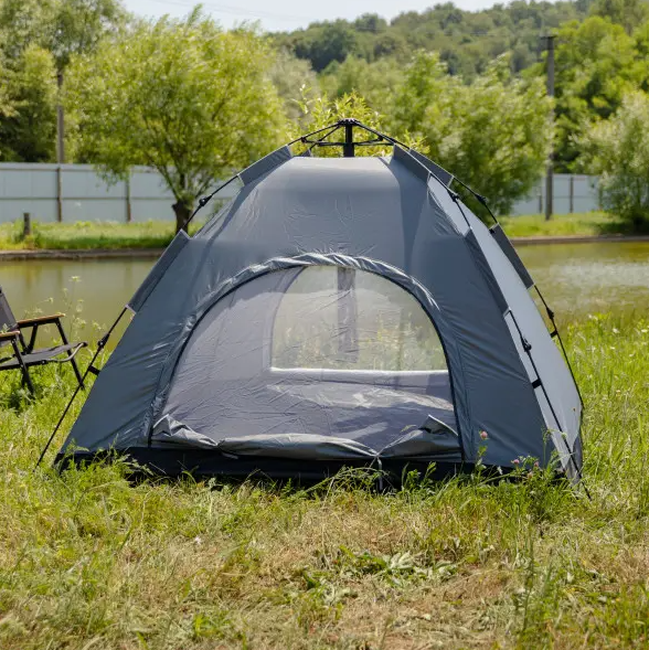Палатка туристическая двухместная 200х200х140 см Серый (LU-019G) - фото 3