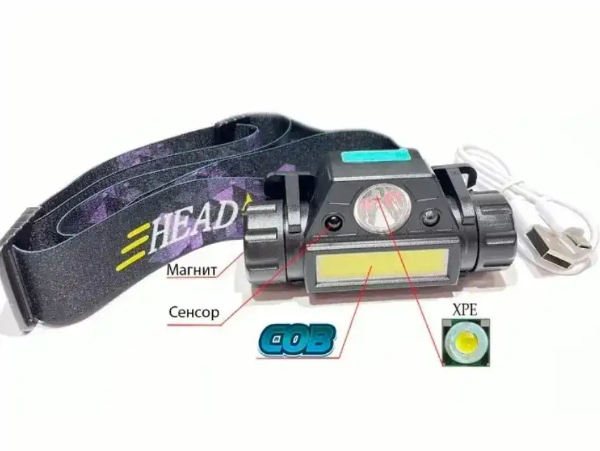 Ліхтар налобний акумуляторний BL-1898 COB-LED датчик руху (BL-1898) - фото 2 Ліхтар налобний акумуляторний BL-1898 COB-LED датчик руху (BL-1898) - фото 2