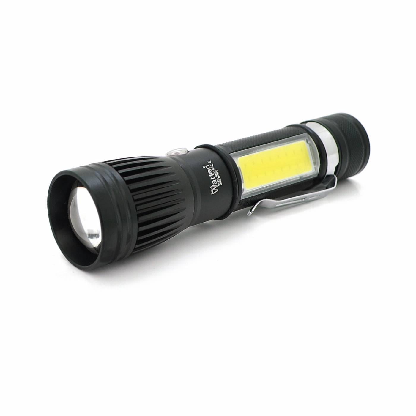 Ліхтарик ручний Watton WT-602 Cree T6/16SMD 3 реж ZOOM 6800mAh акумулятор заряджання microUSB IP44 135х30х20 мм (28328)