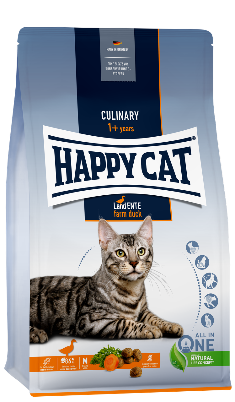 Сухий корм Happy Cat Culinary Land Ente для дорослих кішок зі смаком качки 4 кг (70567)