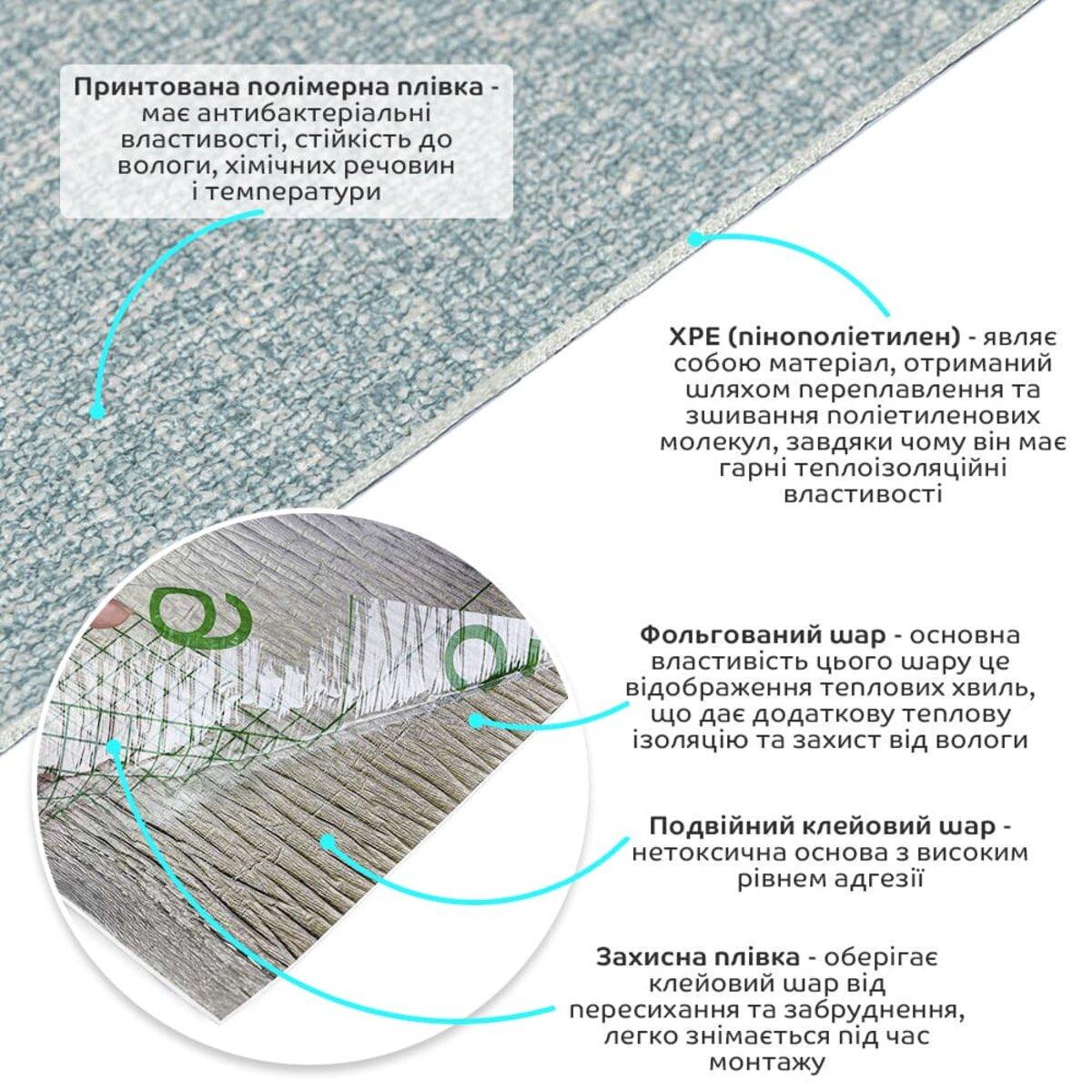 Шпалери самоклеючі YM-10 2800х500х2,5мм Сіро-блакитний SW-00002021 - фото 2