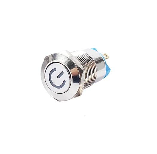 Кнопка питания DC 12-24V 4A подсветка White Power с фиксатором IP65 под монтаж 12 мм (00-00024782) Кнопка питания DC 12-24V 4A подсветка White Power с фиксатором IP65 под монтаж 12 мм (00-00024782)