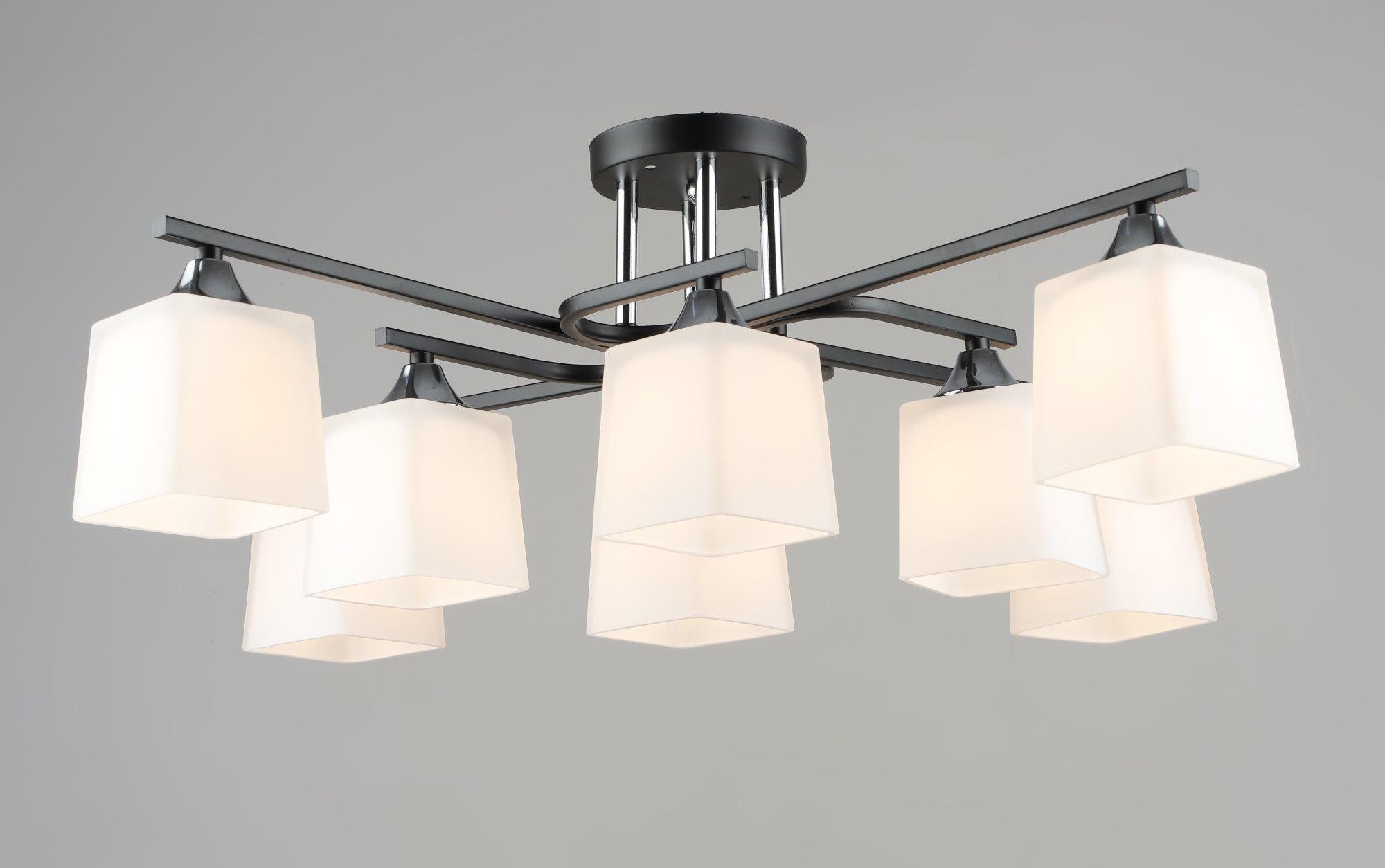 Люстра потолочная Sirius B N6194/8 BK+CH на 8 плафонов