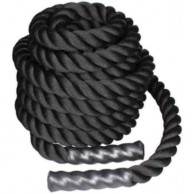 Канат LiveUP Battle Rope 1,5 х9 м Чорний (LS3676-9)