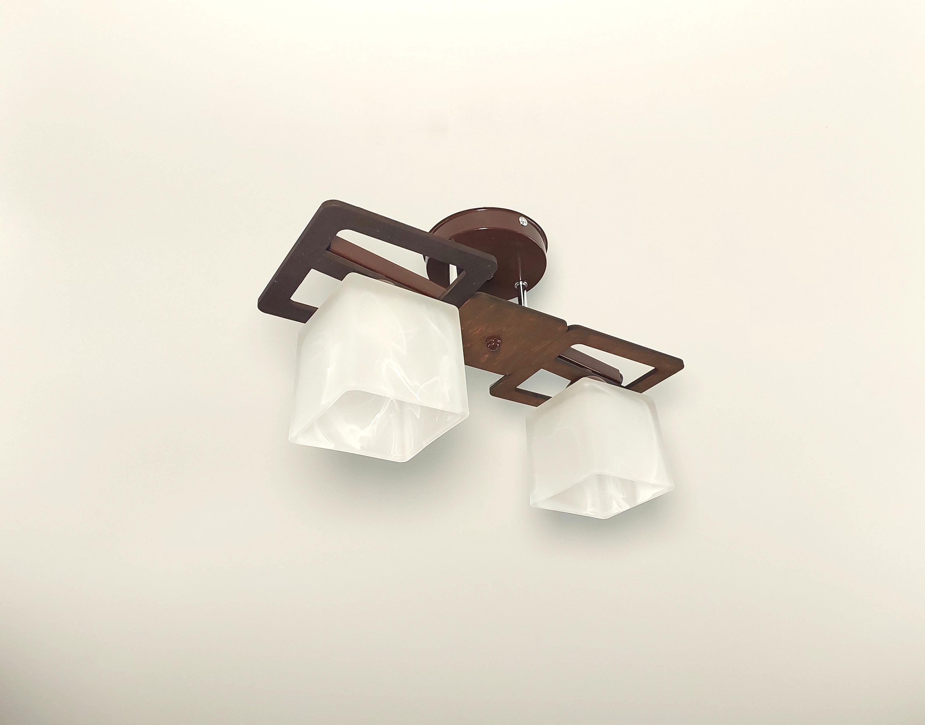 Люстра Гранд/2 деревянная на 2 плафона Коричневый (5749767)