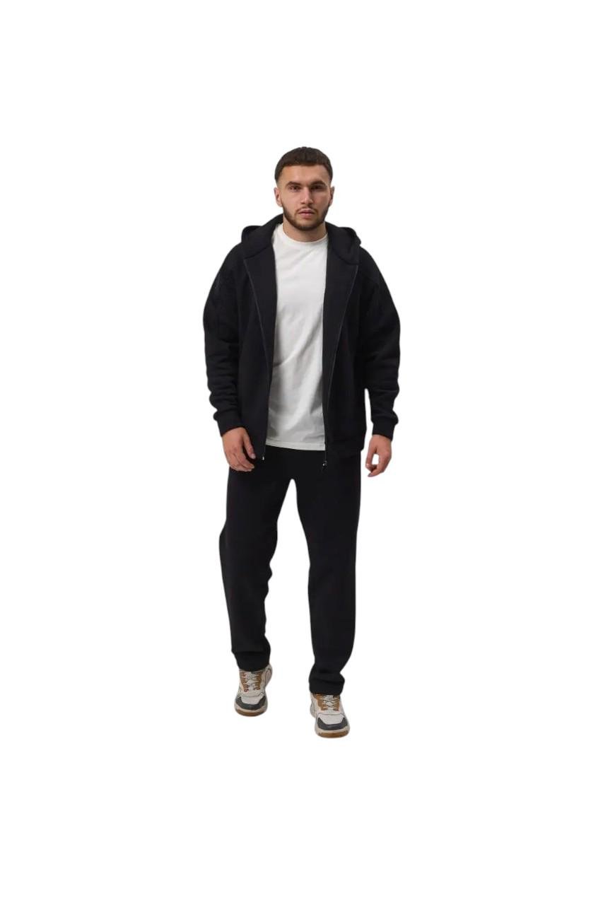 Спортивний костюм чоловічий OBR на флісі кофта на замку та штани L Чорний (OBR-5089BL-L) Спортивний костюм чоловічий OBR на флісі кофта на замку та штани L Чорний (OBR-5089BL-L)