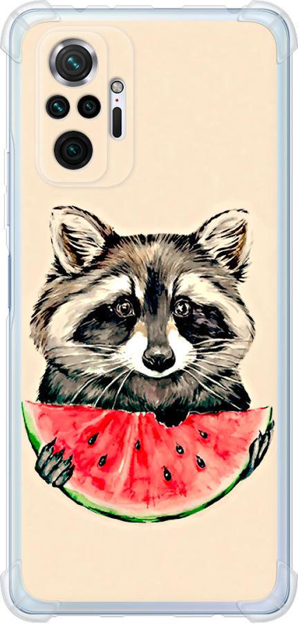 Чехол на Xiaomi Redmi Note 10 Pro Енотик с арбузом (4605sp-2297-42517) Чехол на Xiaomi Redmi Note 10 Pro Енотик с арбузом (4605sp-2297-42517)
