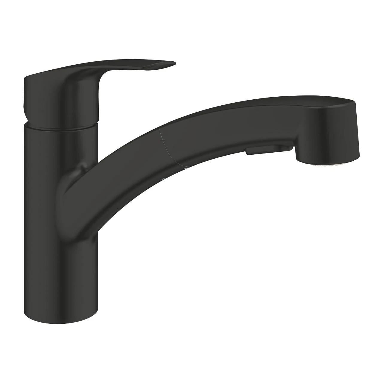 Смеситель для кухни Grohe Eurosmart с выдвижной лейкой Черный матовый (303052431)