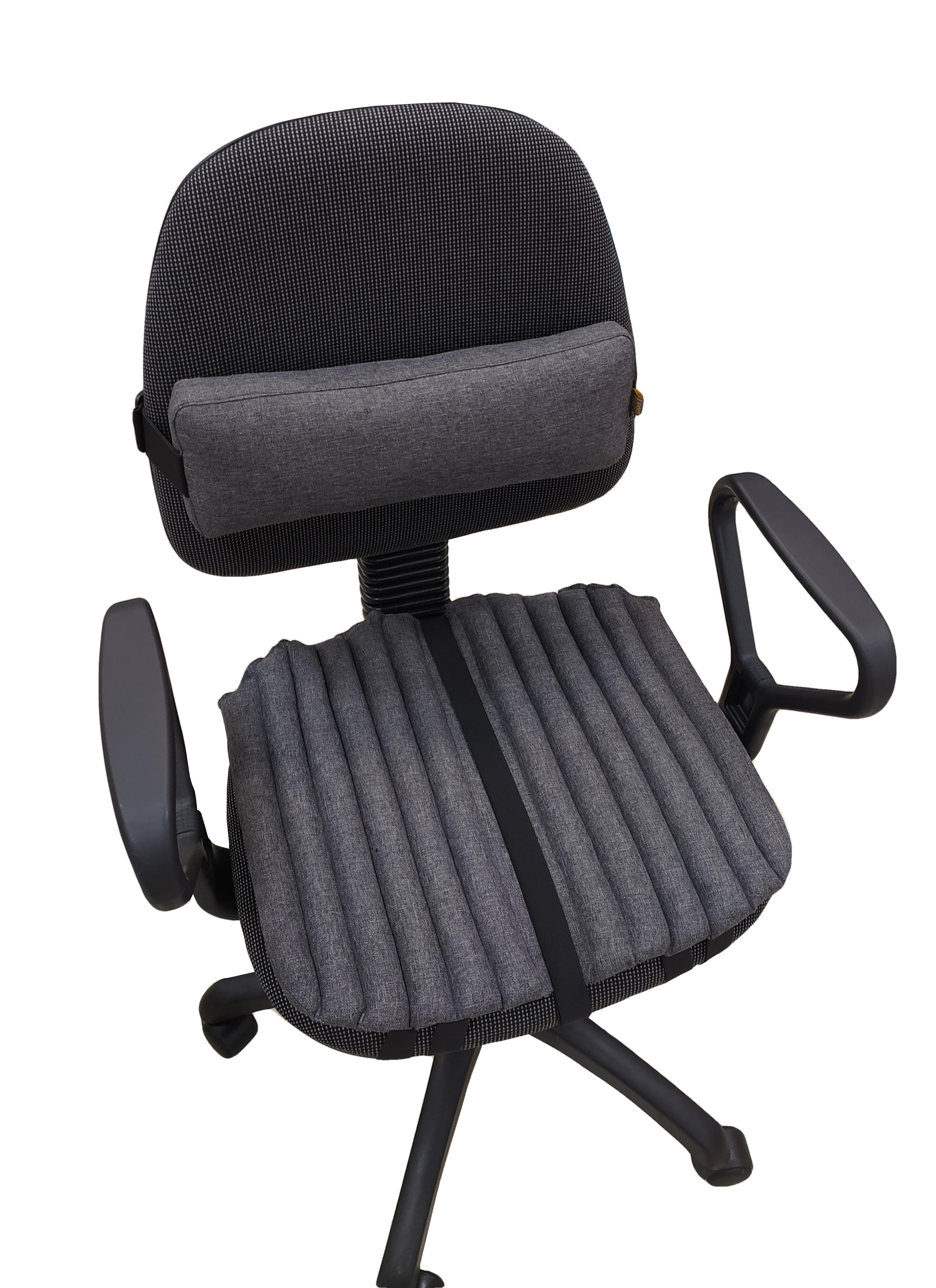 Комплект ергономічних подушок на крісло сірих  EKKOSEAT OF 1G2H-201