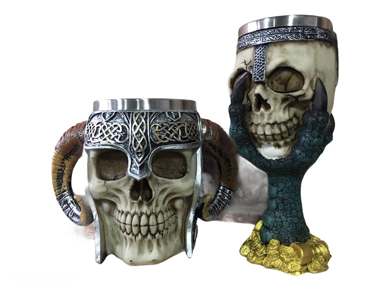 Подарочный набор кружка/бокал Череп/Лапа дракона 3D (1347759017) Подарочный набор кружка/бокал Череп/Лапа дракона 3D (1347759017)