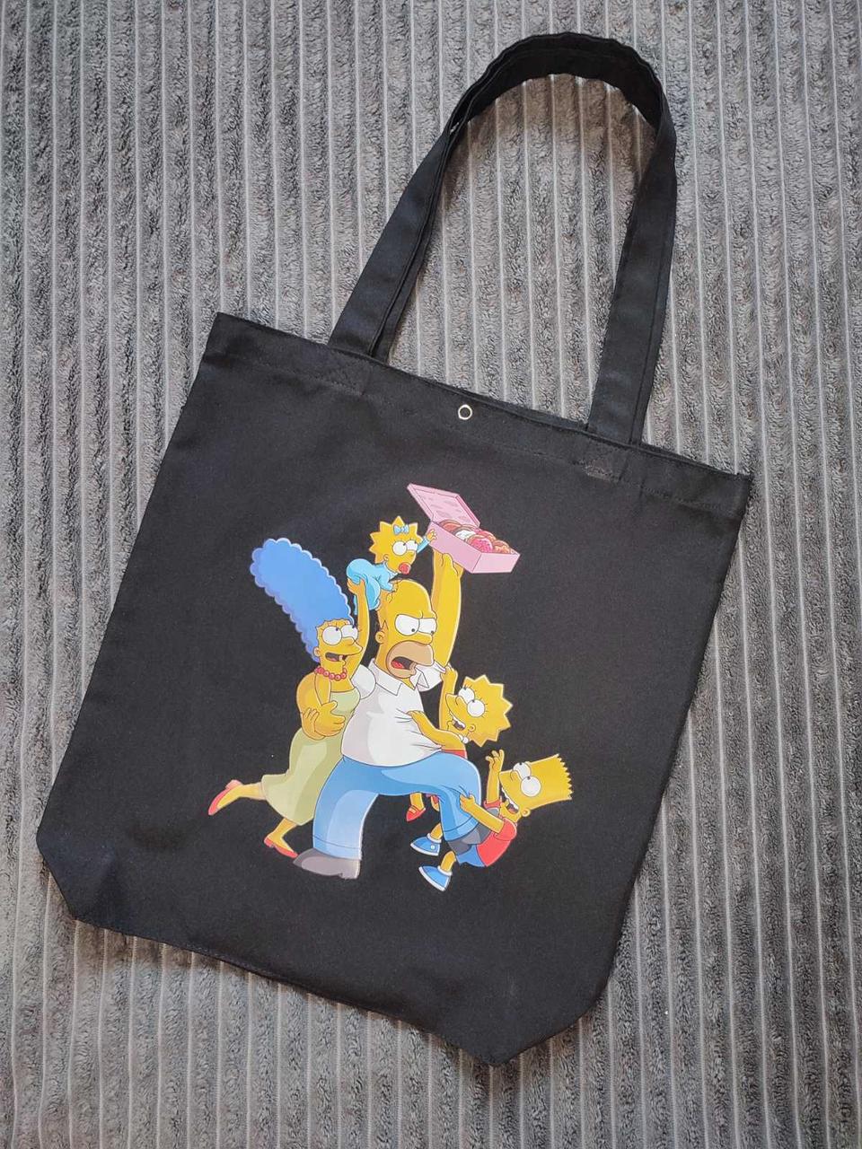 Сумка шопер на плече тканинний The Simpsons Чорний