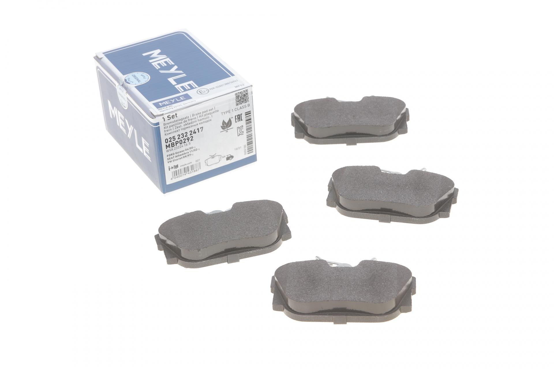 Колодки гальмівні задні Meyle для VW T4 92- (025 232 2417)