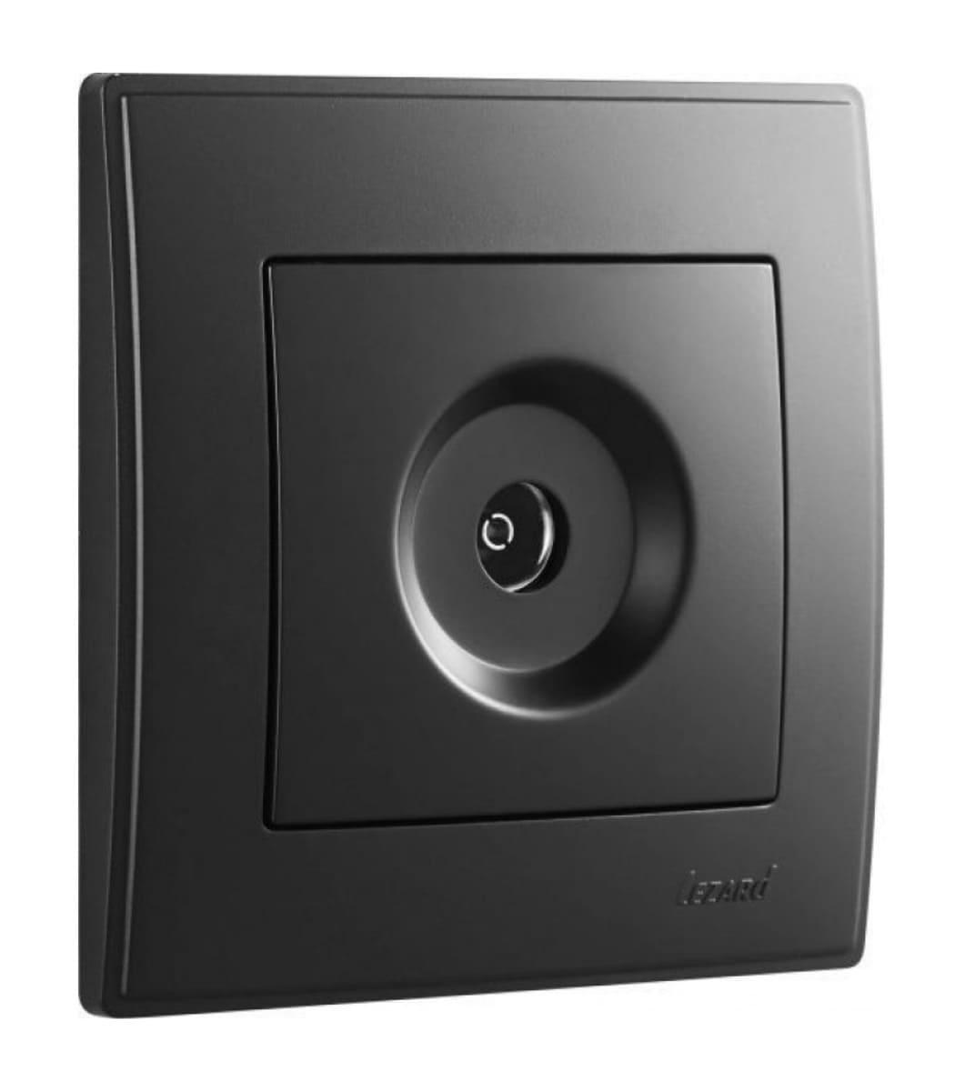 Розетка Lesya 705-4242-129 1-я ТВ проходная Антрацит (00000039576)