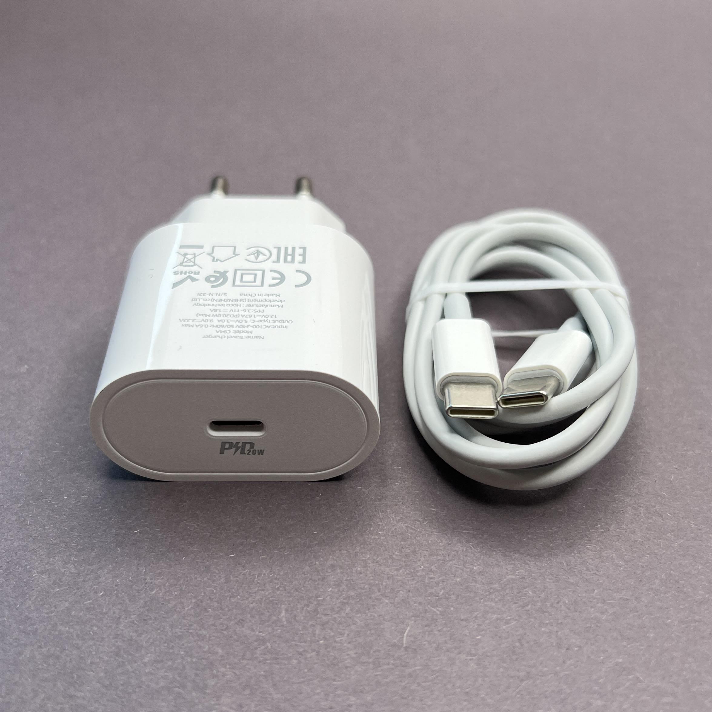Блок/кабель Hoco C94A PD20W USB-C Type-C to Type-C для iPhone/iPad/Samsung/Xiaomi быстрая зарядка (476665) - фото 2